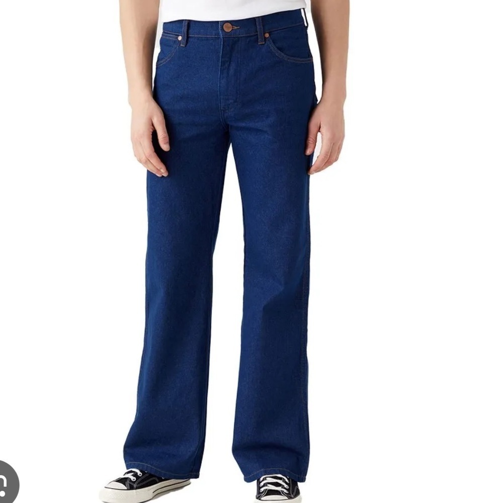 Wrangler‎ 30x31 Fox Loose Bootcut Denim Jeans dark wash raw hem